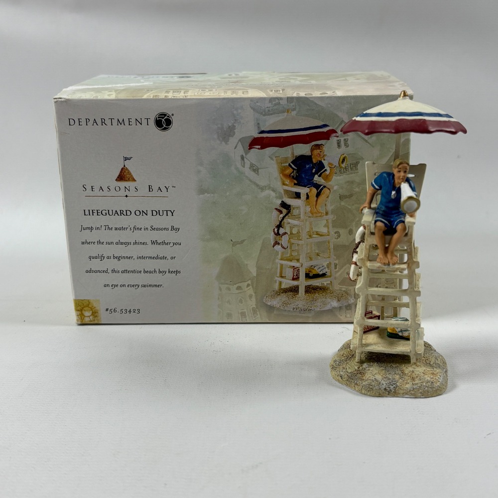 Department 56 Seasons Bay Lifeguard On Duty Figurine 56.53423 Beach Decor